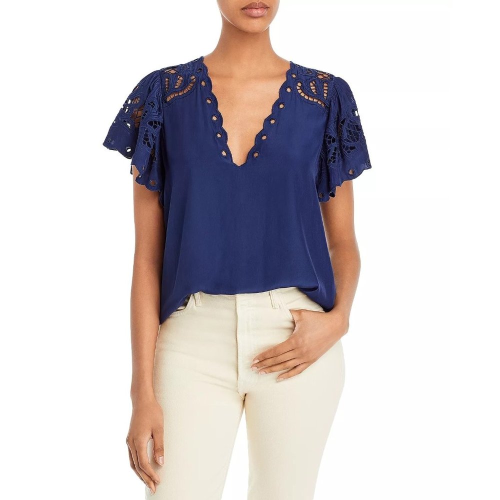 RAMY BROOK Rochelle Broderie Anglaise Blouse - NWT XS